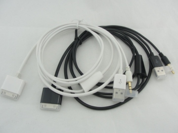 Dock to Aux 3.5mm Car Audio Cable with USB Port for iPhone 4 4s 3GS, iPod Touch