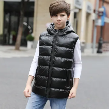 Kids Vest Children Girls Vest Hooded Jacket Winter Spring Waistcoats for Boy Baby Outerwear Coats Big Teens 8-17 Years