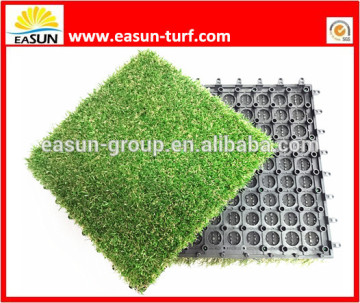 Indoor&outdoor ornamental balcony laying portable leisure interlocking artificial grass tiles
