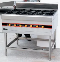Stainless Steel Floor Burner Cooking Range Bgrl-1280 For Commercial Kitchen