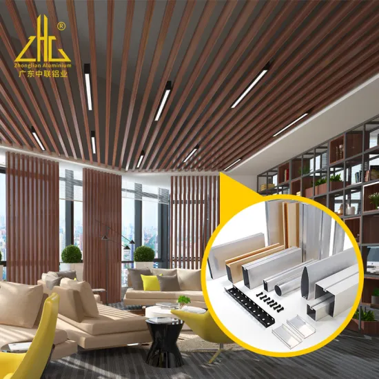 Aluminum Wood Grain U Shape Profile for Decorative Ceilings