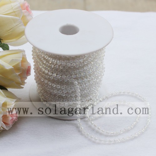 2.5-12MM Iridescent Clear AB String Beads Roll Garland