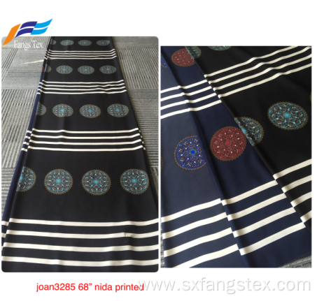 Customized 100% Polyester Nida Printing Digital Black Fabric