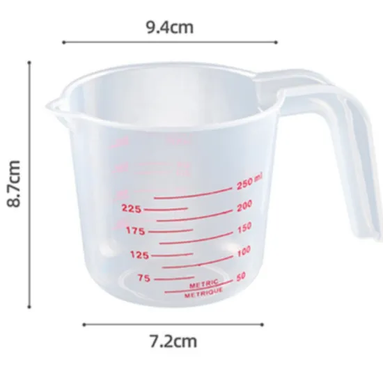 PP Plastic Measure Cup Water Jug - 250ml to 5000ml - Kitchen & Bakery Use with Handle