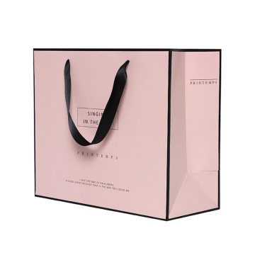 Luxury Custom Pink Recyclable Gift Paper Bags for Wedding Boutiques