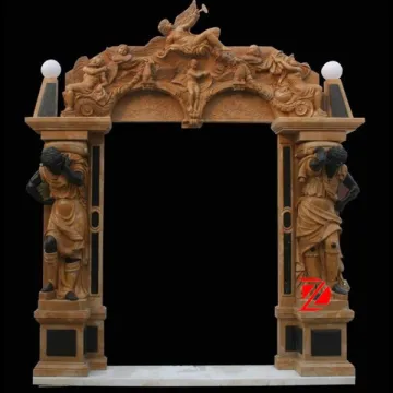 marble indoor used door frame with black roman decoration