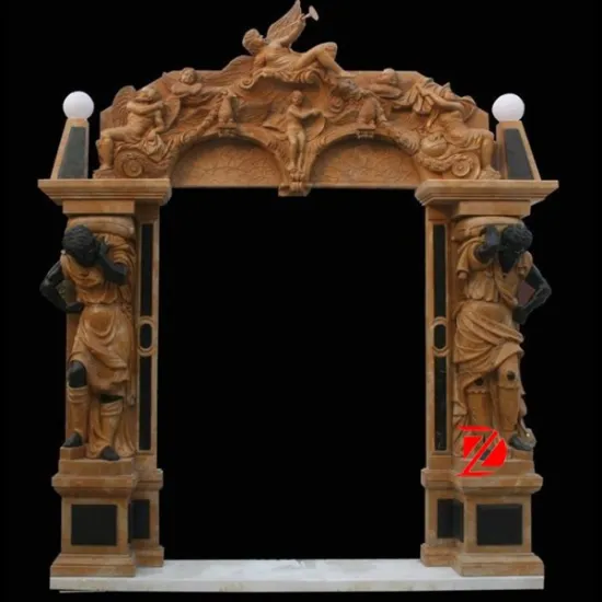 marble indoor used door frame with black roman decoration