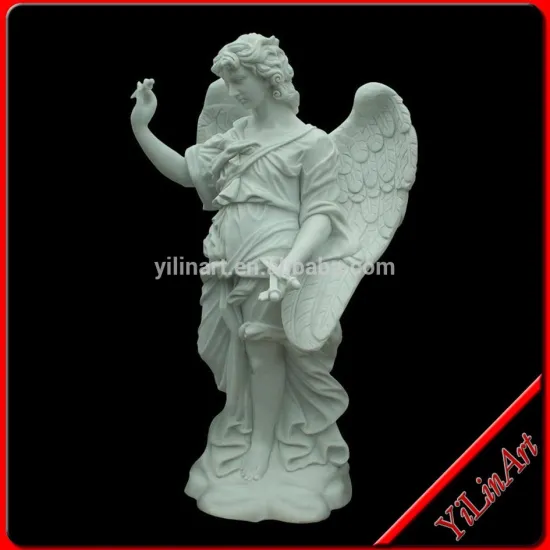 White Stone Marble Angel Statue Carving With Big Wings