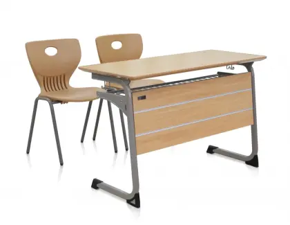 Double Adjustable Study Desk And Chair