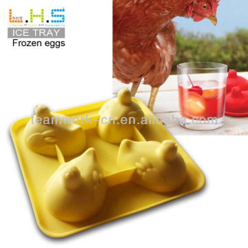 100% food grade silicone hen lay eggs plastic costom ice tray