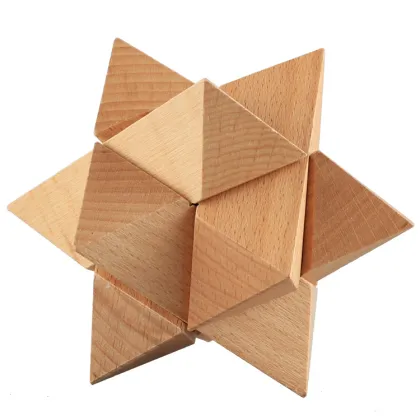 Wooden 3D Puzzle Game: Cube Magic Ball - Luban Lock Brain Teaser Toy
