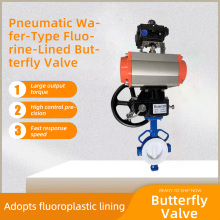 Supapă fluture din napolitană fluoroplastică căptușită pneumatică
