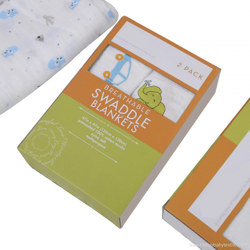 100% cotton pre-washed muslin swaddle blanket