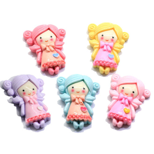 Mix Designs 100Pcs Cartoon Princess Flatback Resin Kawaii Flat Back Cabochons Bambini Archi per capelli Accessori Abbellimenti fai da te