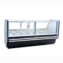 Прямой стеклянный холодильник для супермаркета