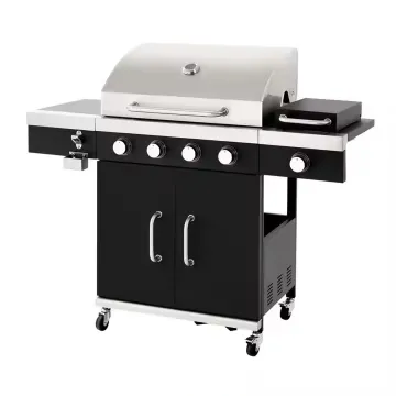 Stainless Steel 4+1 Burner Rectangular Gas Grill Gas Mixed Grill Indoor Family Event Party Camping Party Grill
