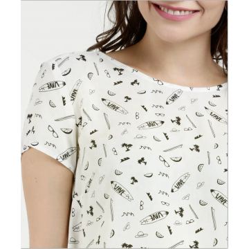 Short Sleeve Beached For Allover Printed Blouse