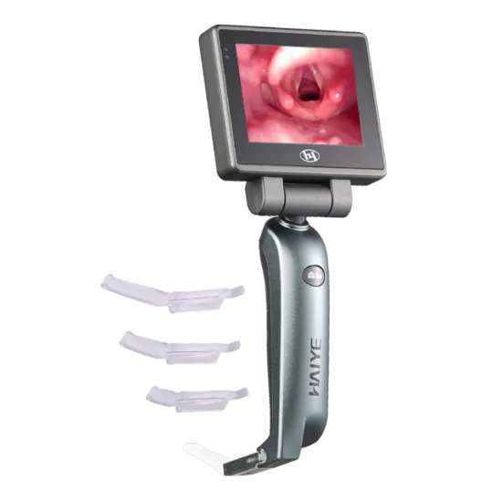 Disposable Video Laryngoscope Haiye Medical with 3 Size Blades for Pediatric Intubation (Children, Baby, Neonate)