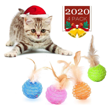 Cat Ball Toys with Feather