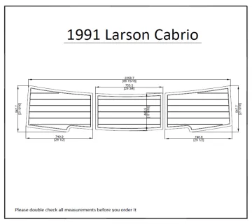 Larson Cabrio Boat Swim Platform Pads 1991 - 1/4\" 6mm EVA Teak Decking