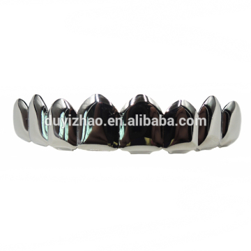 Best Grillz Silver Plated 8pcs Teeth Grillz Bling Top Grillz