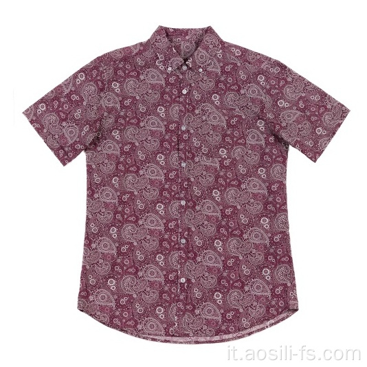 Camicie di cotone da uomo Casual Paisley