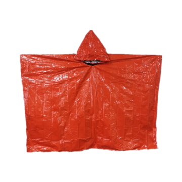 Wholesale Keep Warm Waterproof Mylar Reflect Thermal Foil Rescue Emergency Poncho with Drawstring Bag