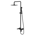Exposed Bathroom Black Tub Shower Faucet