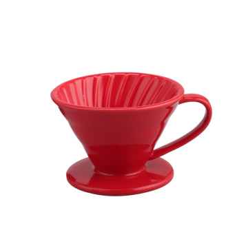 Red Ceramic Coffee Filter Cup