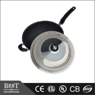 3-ply Ceramic wok w/ lid,18-10 s/s