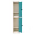 Single Metal locker 2 Compartments Blue and Gray