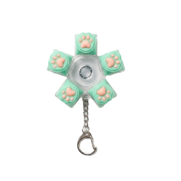 5-Key Cat Paw Fidget Spinner Keychain