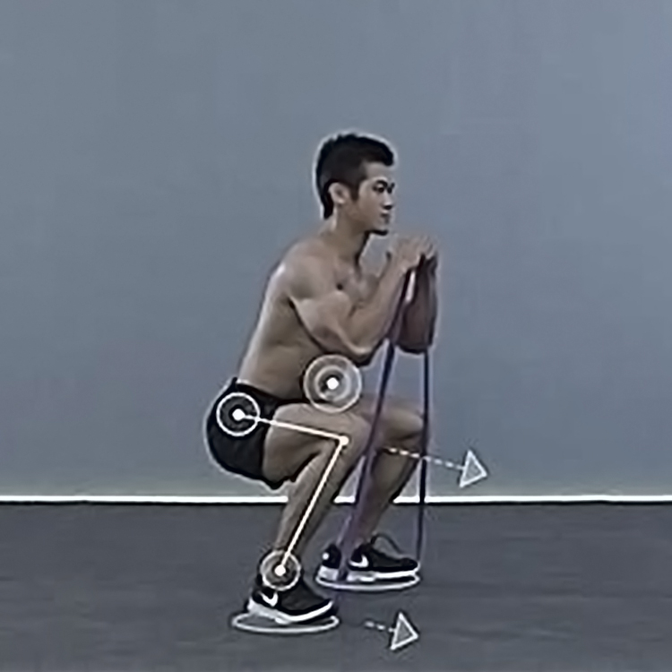 Squat with elastic band