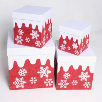 Christmas Gift Packaging Box With Simple Snowflak Design