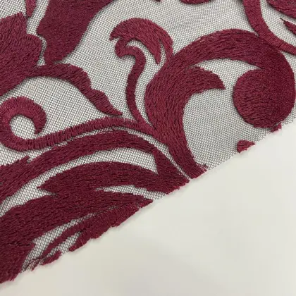 Classic Phoenix Pattern Yarn Embroidery Fabric