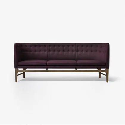 Beech Legs Three Seater Grey Linen Mayor Sofa