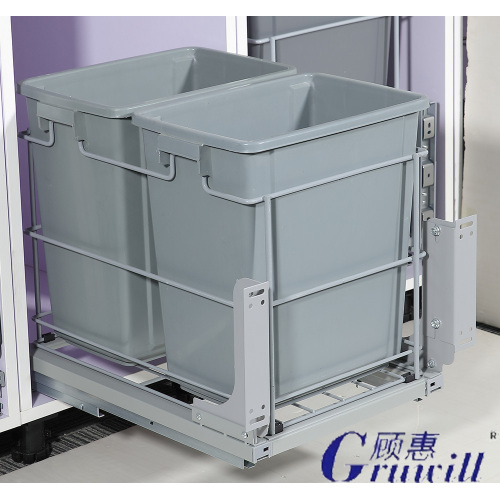 Kitchen built-in pull-out 20L double bucket trash can