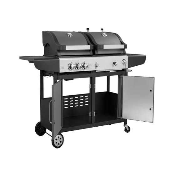Outdoor Kitchen Gas And Charcoal Combination Grill Commercial Trolley Bbq Grill