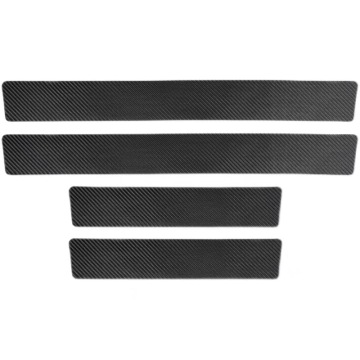 Carbon Fiber Black Door Sill Protectors for Volkswagen Seat - 4pcs