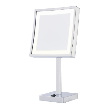 Lighted adjustable standing mirror