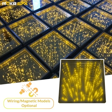 Golden Led Mirror Dance Floor untuk Pesta Perkahwinan dan Disco