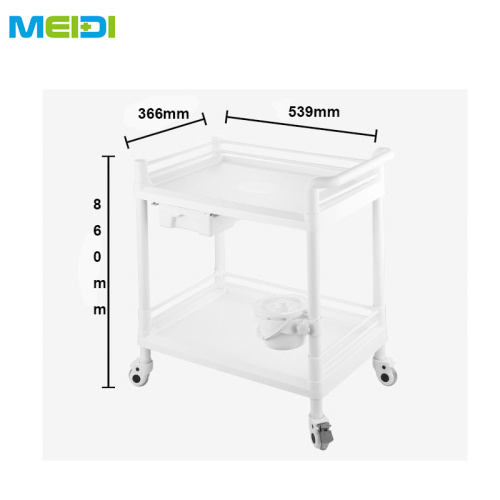 Stainless Steel Medical Hand Push Trolley Emergency Utility Mobile Dressing Cart for Hospitals