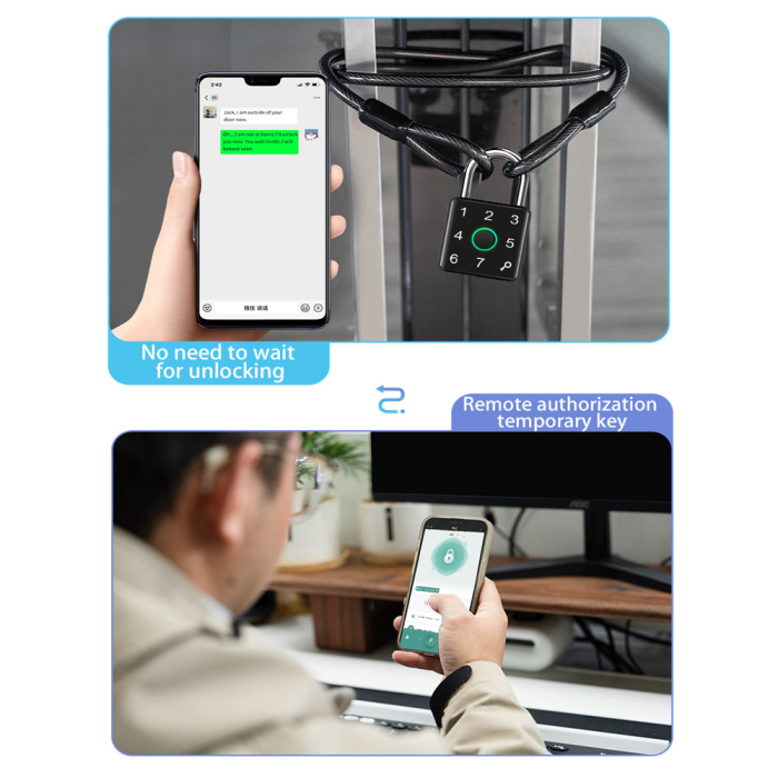 Tuya Ble Ble Finger -Отпечатки Комбинированные багажные блокировки