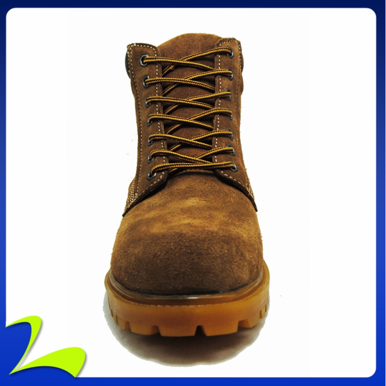 Suede Leather Safety Shoes with Rubber Sole Mj416