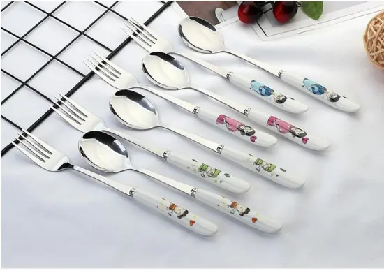 Ceramic Handle Stainless Steel Spoon