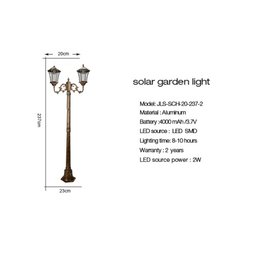 High luminous solar yard lights two head