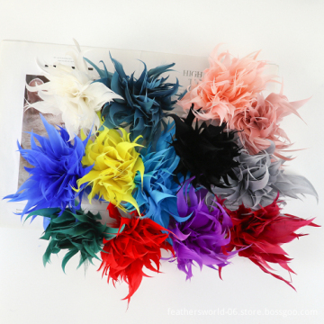Vintage Floral Goose Feather Brooch: A Luxurious Women's Accessory for Hats, Hair, and Lapels