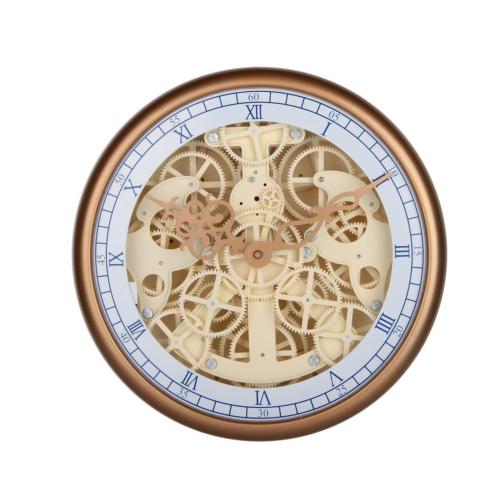 Round Gear Wall Clock WIth Golden Frame