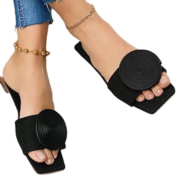 Hot Selling Large Women's Square Head Casual Summer Beach Sandals