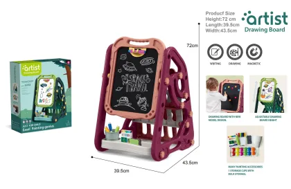 2024 Kids Montessori Educational Drawing Toys Set: Double-Sided Drawing Board